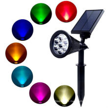 2-in-1 Waterproof Solar Spotlight Adjustable Wall Light Landscape Security Lighting Dark Sensing colorful Garden Light